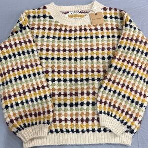 Blu Pepper Women's Checkered Knit Sweater